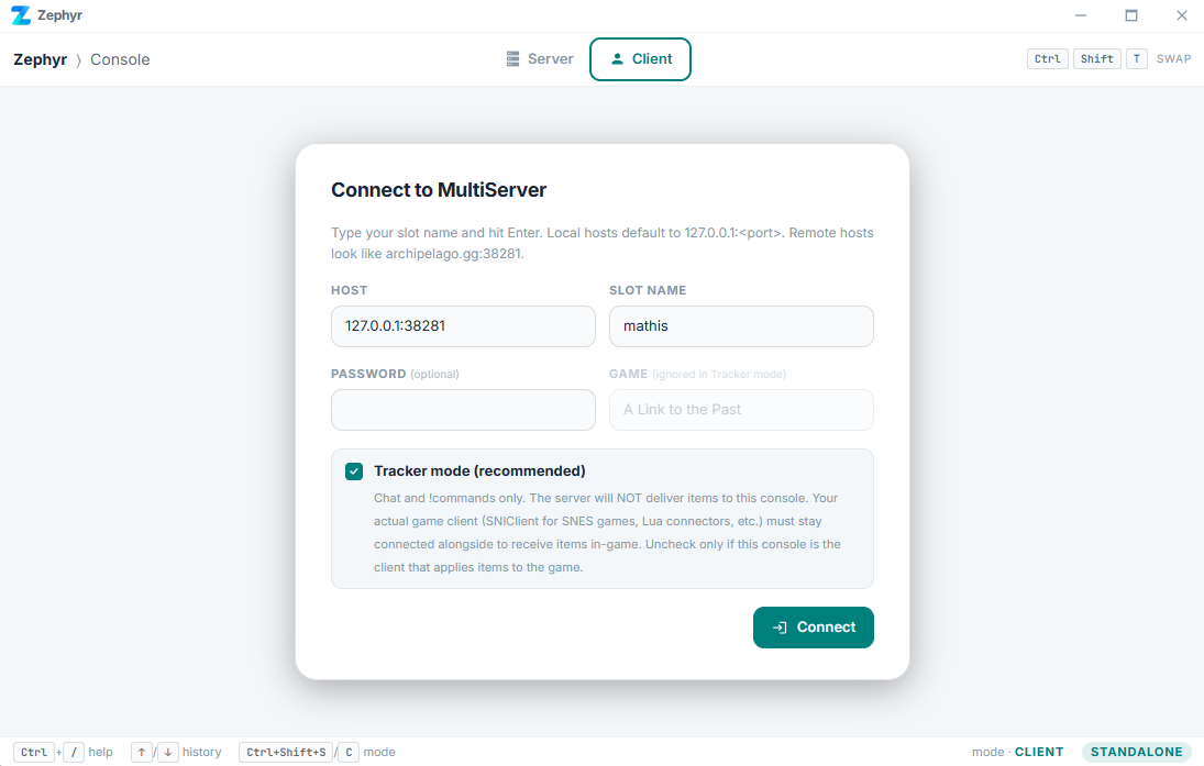 Connect to MultiServer